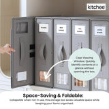 4x Kitchee Foldable Bed Sheet Storage Box – Linen & Closet Organiser Grey - Top-Down View