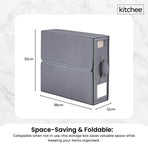4x Kitchee Foldable Bed Sheet Storage Box - Linen and Closet Organiser Grey