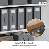 10x Kitchee Foldable Bed Sheet Storage Box - Linen and Closet Organiser Grey - Close-Up Angle