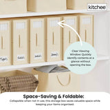 1x Kitchee Foldable Bed Sheet Storage Box - Linen and Closet Organiser Beige - Top-Down View