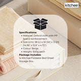 1x Kitchee Foldable Bed Sheet Storage Box – Linen & Closet Organiser Beige - Low Angle