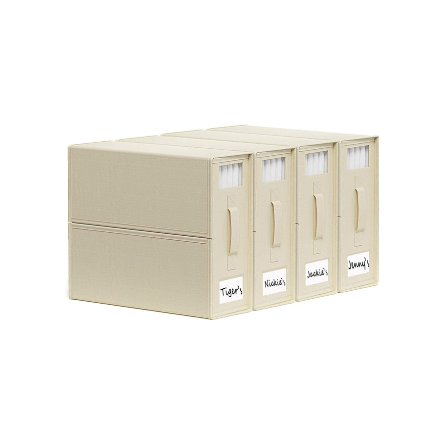 4x Kitchee Foldable Bed Sheet Storage Box - Linen and Closet Organiser Beige