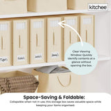 4x Kitchee Foldable Bed Sheet Storage Box - Linen and Closet Organiser Beige - Top-Down View