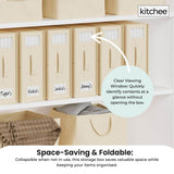 10x Kitchee Foldable Bed Sheet Storage Box - Linen and Closet Organiser Beige - Top-Down View