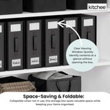 1x Kitchee Foldable Bed Sheet Storage Box - Linen and Closet Organiser Black - Top-Down View