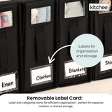 1x Kitchee Foldable Bed Sheet Storage Box - Linen and Closet Organiser Black - 45-Degree Angle