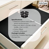 1x Kitchee Foldable Bed Sheet Storage Box - Linen and Closet Organiser Black - Low Angle