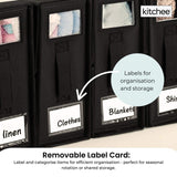 1x Kitchee Foldable Bed Sheet Storage Box – Linen & Closet Organiser Black - 45-Degree Angle