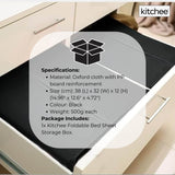 1x Kitchee Foldable Bed Sheet Storage Box – Linen & Closet Organiser Black - Low Angle