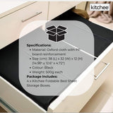 4x Kitchee Foldable Bed Sheet Storage Box - Linen and Closet Organiser Black - Low Angle