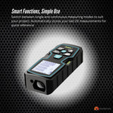 Tooleroo 100m Digital Laser Distance Measurer - LCD Area Volume Meter Tool - Top-Down View