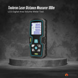 Tooleroo 100m Digital Laser Distance Measurer - LCD Area Volume Meter Tool - Front View