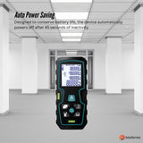 Tooleroo 100m Digital Laser Distance Measurer - LCD Area Volume Meter Tool - 45-Degree Angle