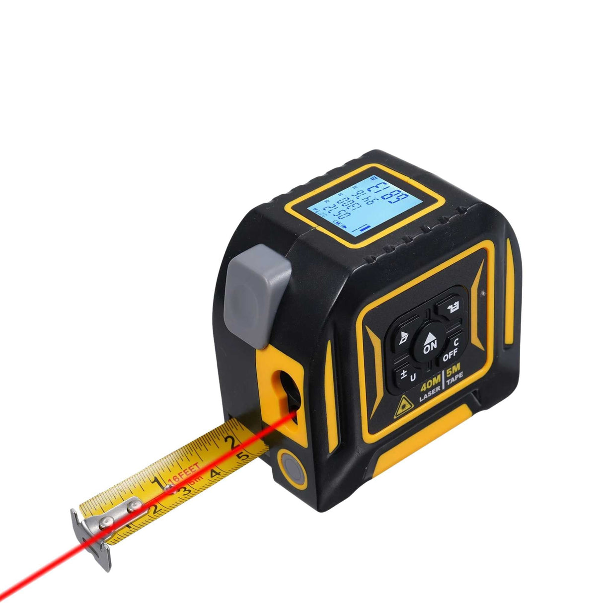 Tooleroo 40m Digital Laser Tape Measure + 5m Steel Tape ??3-in-1 Cross Marking
