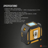 Tooleroo 60m Digital Laser Tape Measure + 5m Steel Tape ??3-in-1 Cross Marking - Extra Image