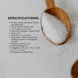 Orku 2Kg Potassium Citrate Food Grade - Granular BP USP FCC E332 Additive - Rear View