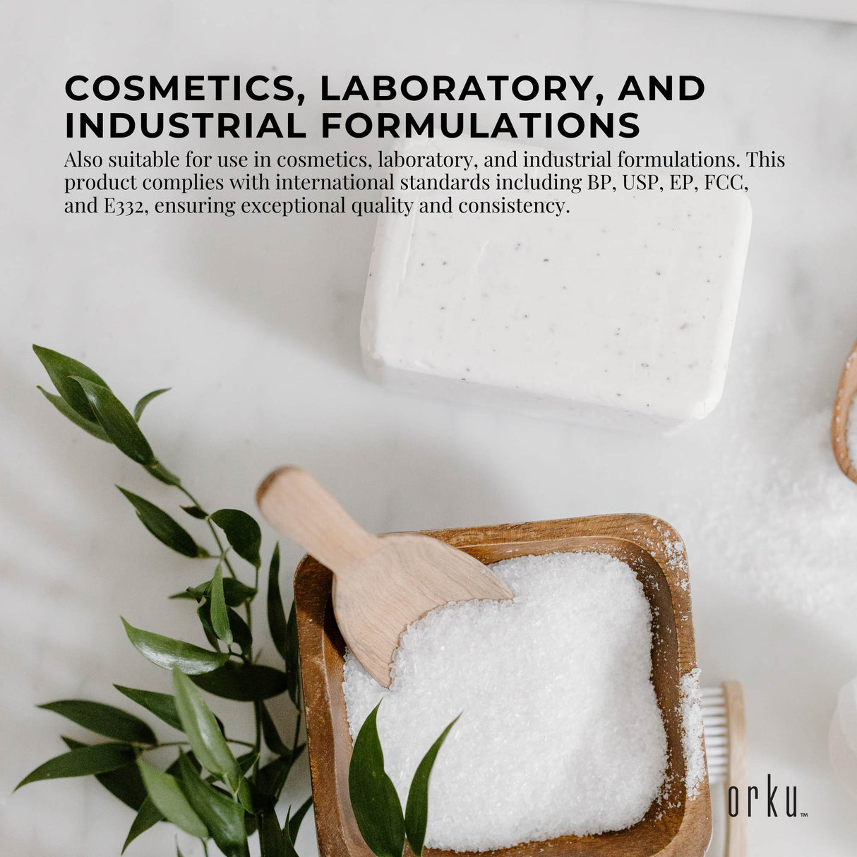 Orku 2Kg Potassium Citrate Food Grade - Granular BP USP FCC E332 Additive