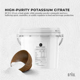 Orku 5Kg Potassium Citrate Food Grade Tub - Granular BP USP FCC E332 Additive - Side View