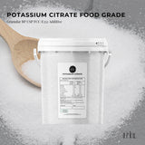 Orku 1.3Kg Potassium Citrate Food Grade Tub - Granular BP USP FCC E332 Additive - Front View
