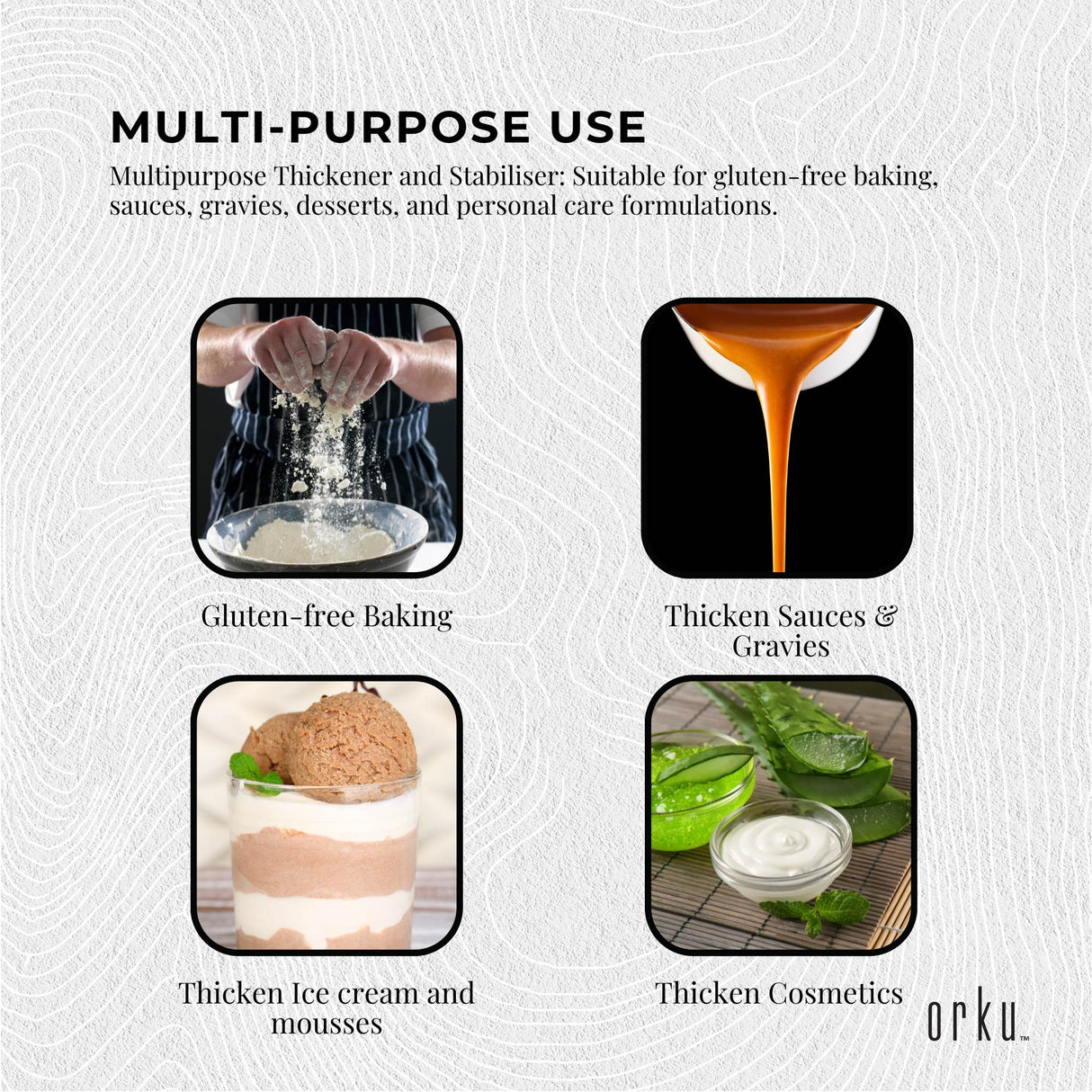 Orku 100g Xanthan Gum Thickener Pure Fine Powder 200 Mesh FCC E415 Food Additive