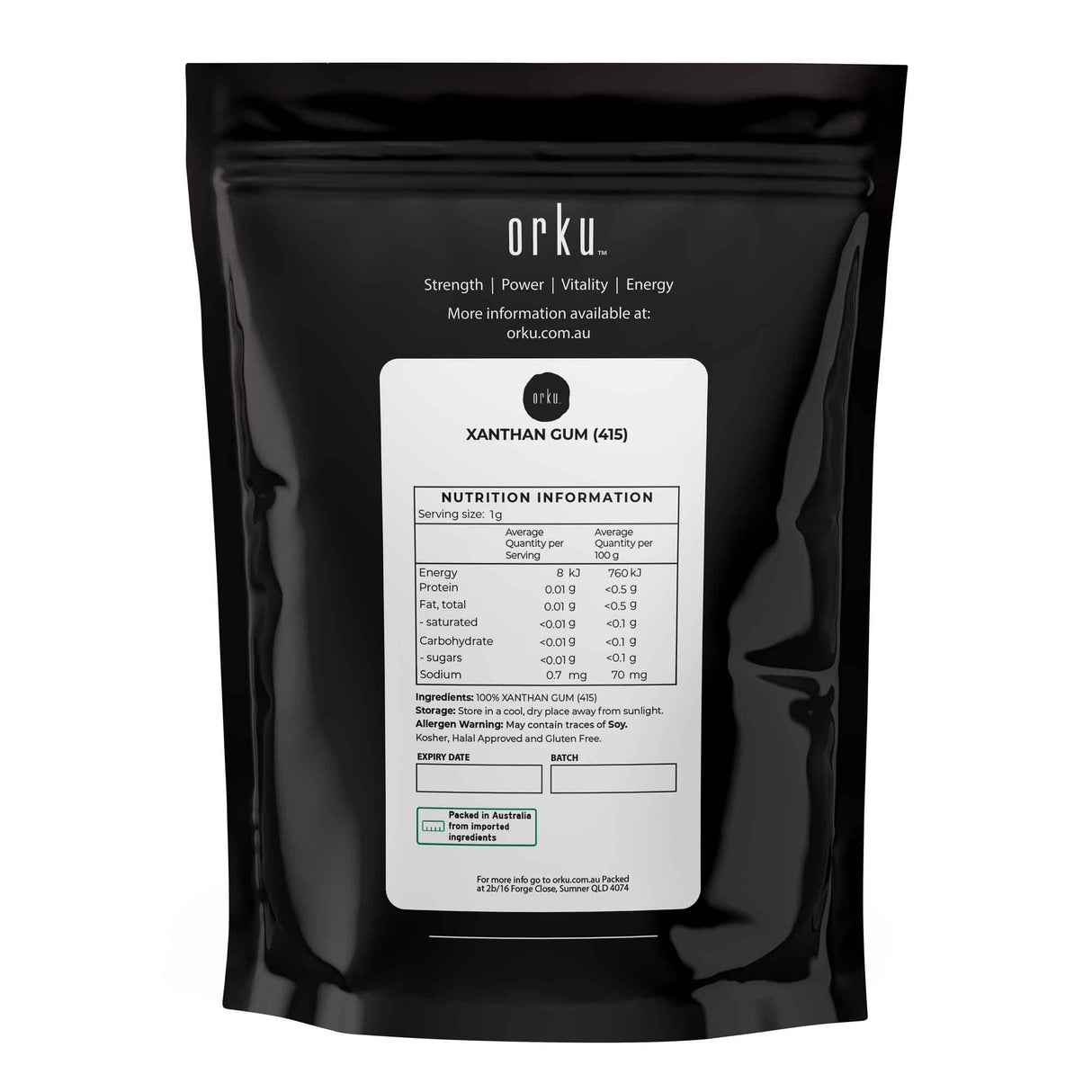 Orku 1Kg Xanthan Gum Thickener Pure Fine Powder 200 Mesh FCC E415 Food Additive