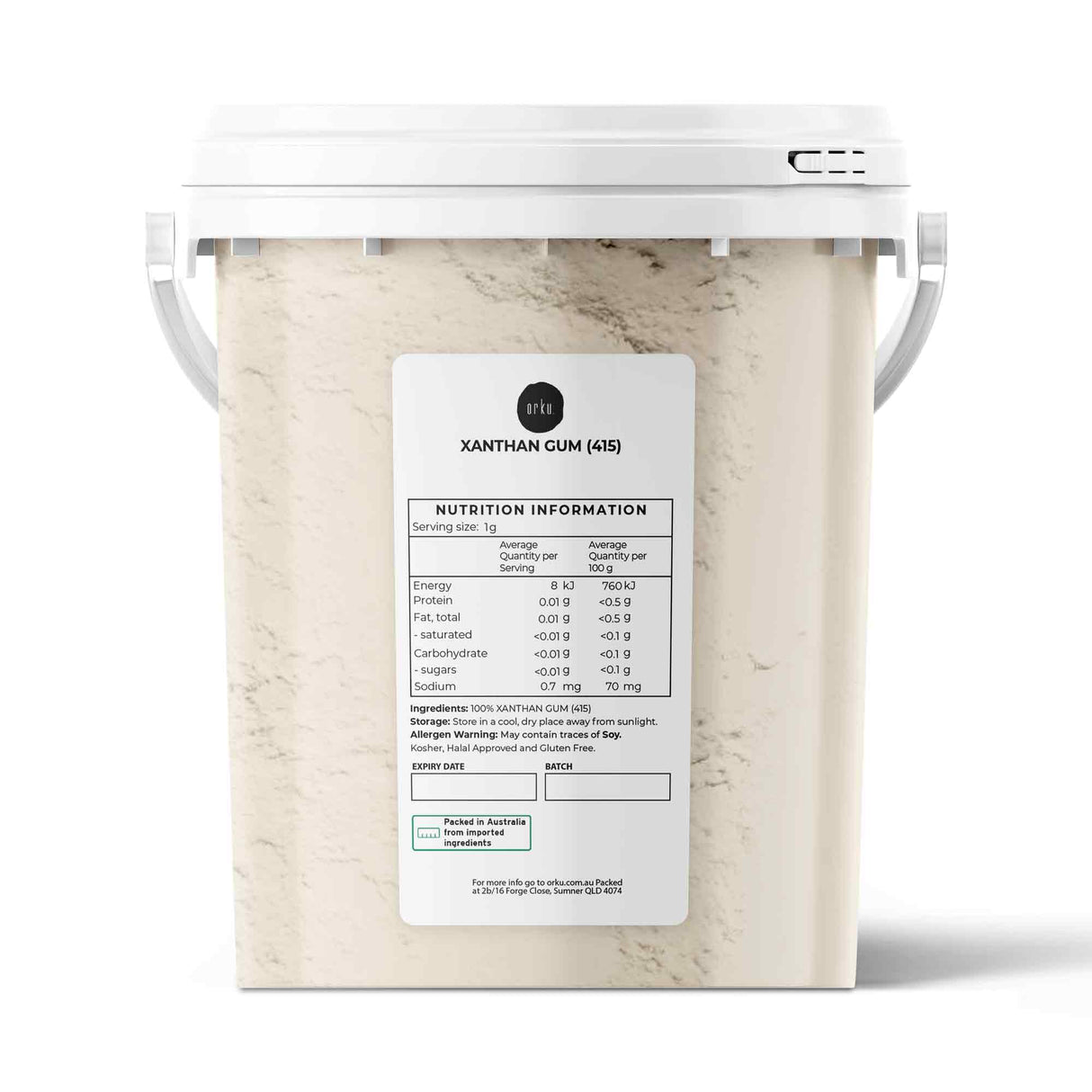 Orku 600g Xanthan Gum Thickener Pure Powder 200 Mesh FCC E415 Food Additive TUB