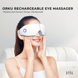 Orku Rechargeable Eye Massager ??Vibration Heat Pressure Therapy with Bluetooth