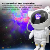 Social Hike Galaxy Star Projector - Colour LED Astronaut Night Light and Remote - Top-Down View