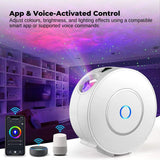Social Hike Smart Galaxy Star Projector – WiFi LED Light App Voice Control White - Side View