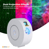 Social Hike Smart Galaxy Star Projector – WiFi LED Light App Voice Control White - Top-Down View