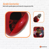 Tooleroo 275W Infrared Heat Lamp Bulb - Red Edison Screw Therapy Light YC-868B - 45-Degree Angle
