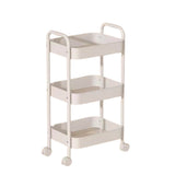 Kitchee 3-Tier Kitchen Storage Cart Trolley with Wheels - Shelf Organiser WHITE