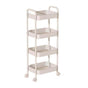 Kitchee 4-Tier Kitchen Storage Cart Trolley with Wheels - Shelf Organiser WHITE
