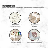 Kitchee 4-Tier Kitchen Storage Cart Trolley with Wheels - Shelf Organiser WHITE - 45-Degree Angle