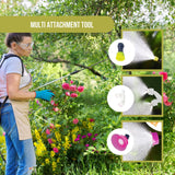 16L Rechargeable Backpack Pressure Sprayer - Portable Electric Garden Weed Pump - 45-Degree Angle