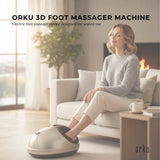Orku 3D Foot Massager Machine - Home Heat Massage Kneading Air Compression Gold - Front View