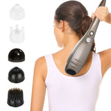 Full Body Handheld Massager Machine Champagne - 6 Massage Heads Neck Shoulder - 45-Degree Angle