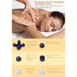 Full Body Handheld Massager Machine Champagne - 6 Massage Heads Neck Shoulder - Close-Up Angle