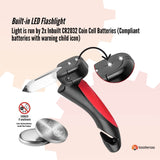 1x Car Cane Door Handle - Portable Elderly Standing Aid LED Flashlight Hammer Tool - 45-Degree Angle