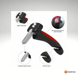 1x Car Cane Door Handle - Portable Elderly Standing Aid LED Flashlight Hammer Tool - Rear View