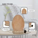 USB Colour Changing Egg Shape Himalayan Pink Salt Lamp Color Change LED Light - Front View