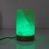 USB Colour Changing Salt Himalayan Lamp - Cylinder Shape Pink Rock LED Light - Top-Down View