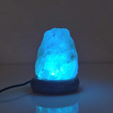 USB Colour Changing Salt Himalayan Lamp - Natural Shape Pink Rock LED Light - Top-Down View