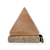 USB Colour Changing Salt Himalayan Lamp - Pyramid Shape Pink Rock LED Light - Front View