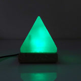 USB Colour Changing Salt Himalayan Lamp - Pyramid Shape Pink Rock LED Light - Side View