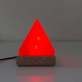 USB Colour Changing Salt Himalayan Lamp - Pyramid Shape Pink Rock LED Light - Top-Down View
