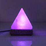 USB Colour Changing Salt Himalayan Lamp - Pyramid Shape Pink Rock LED Light - Rear View