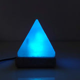 USB Colour Changing Salt Himalayan Lamp - Pyramid Shape Pink Rock LED Light - Close-Up Angle