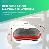 Red Vibration Machine Platform - Exercise Vibrating Plate - Whole Body Workout - Front View