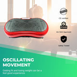 Red Vibration Machine Platform - Exercise Vibrating Plate - Whole Body Workout - Close-Up Angle